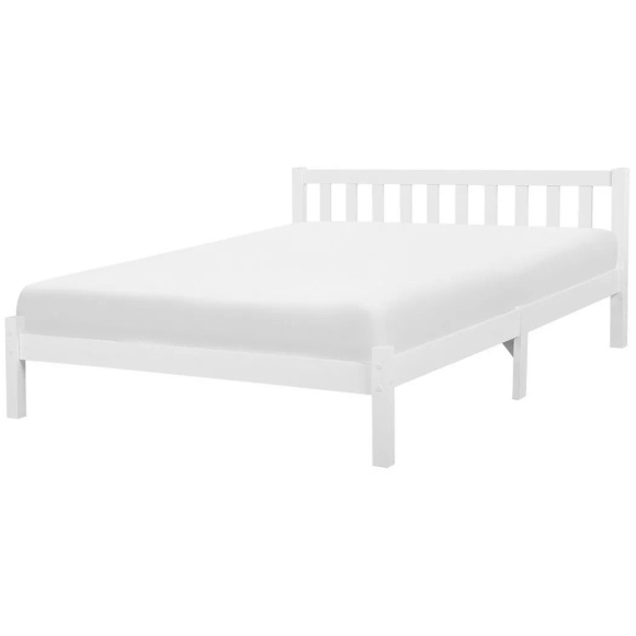 Beliani Holzbett weiss Lattenrost 180 x 200 cm FLORAC