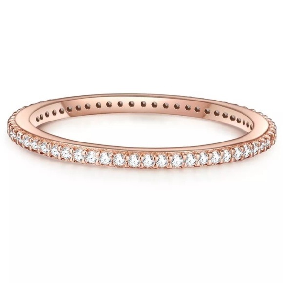 Ring Sterling Silber rosévergoldet Zirkonia weiß