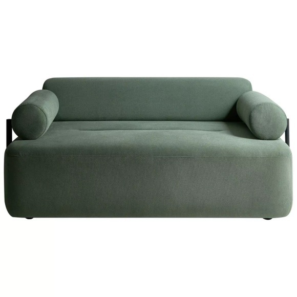 Beliani - 2 Sitzer Sofa aus Stoff Minimalistisch ELVA, One Size, Grün Bedruckt
