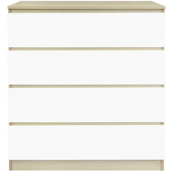 Kommode Hochglanz Natur 80x40x94 weiss