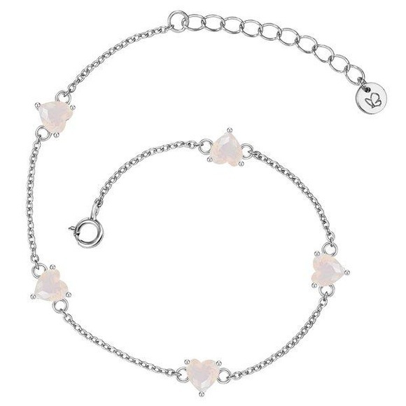 Damen Armband Herz Unisex Silber 17cm