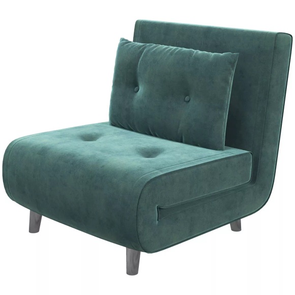 Northio - Schlafsessel, Klappsessel Mit Bettfunktion, Einzelsofa Mit Kissen, Gästebett, Polstersofa Mit Samtoptik, Dunkelgrün, 77 X 88 X 83 Cm, 1P