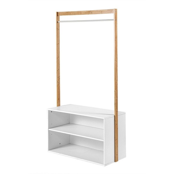 Eingangsmöbel «Nordik», B 90 x H 171 x T 40 cm, weiss/holz