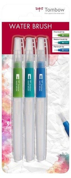 Tombow Pinsel mit Wasserreservoir 3er