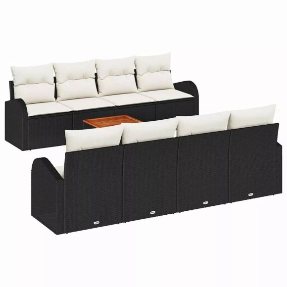 VidaXL - Garten-sofa poly-rattan, One Size, Schwarz