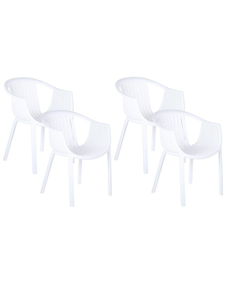 Set mit 4 Stühlen aus Kunststoff Modern NAPOLI Set mit 4 Stühlen aus Kunststoff Modern NAPOLI