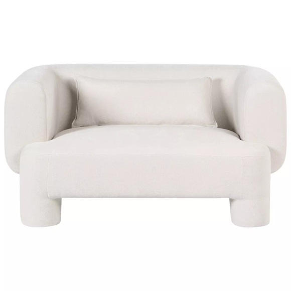 Beliani - 2 Sitzer Sofa aus Stoff Retro HOGBO, One Size, Weiss Bunt
