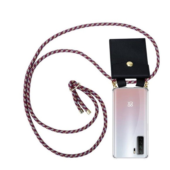 Handy Kette für Huawei NOVA 7 SE Silikon mit Gold Ringen
