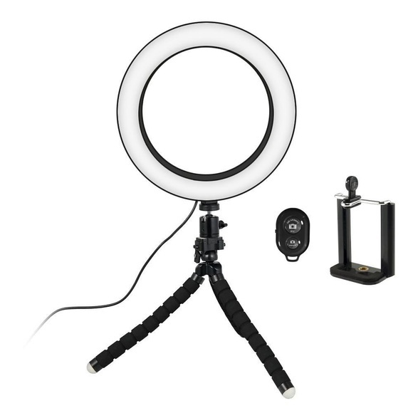 Selfie LampeRinglicht (20 cm) mit formbarem Stativ Selfie LampeRinglicht (20 cm) mit formbarem Stativ