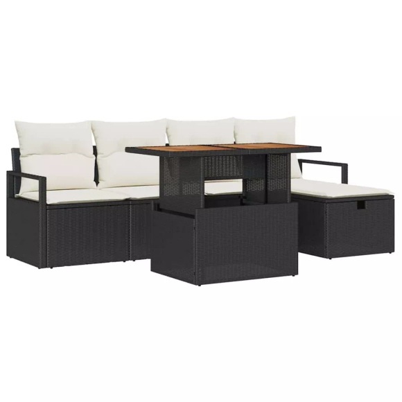 VidaXL - Garten-sofa-set poly-rattan, One Size, Schwarz