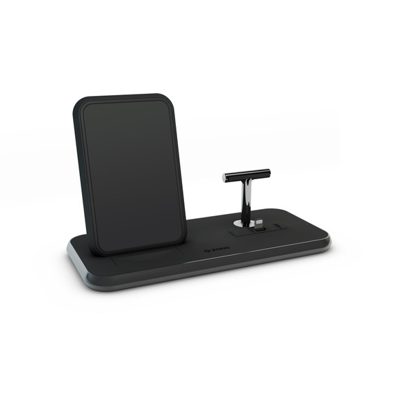 ZENS Induktions-Ladegerät 2000 mA Stand + Dock ZEDC06B Ausgänge Induktionslade-Standard, USB, Apple Lightning-Stecker