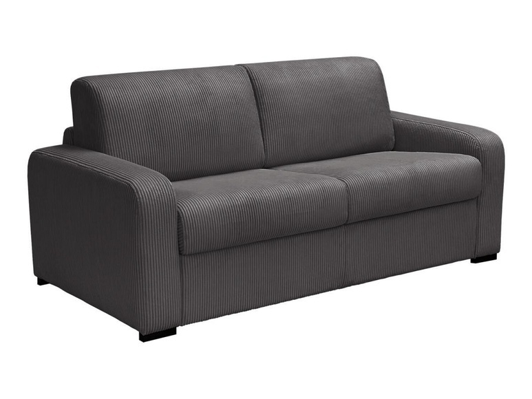 Schlafsofa mit Matratze 3-Sitzer - Liegefläche 140 cm - Matratze 14 cm - Cord - Anthrazit - BEVIS Schlafsofa mit Matratze 3-Sitzer - Liegefläche 140 cm - Matratze 14 cm - Cord - Anthrazit - BEVIS