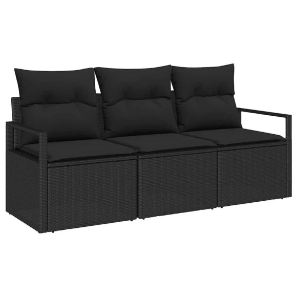 VidaXL - Garten-sofa poly-rattan, One Size, Schwarz