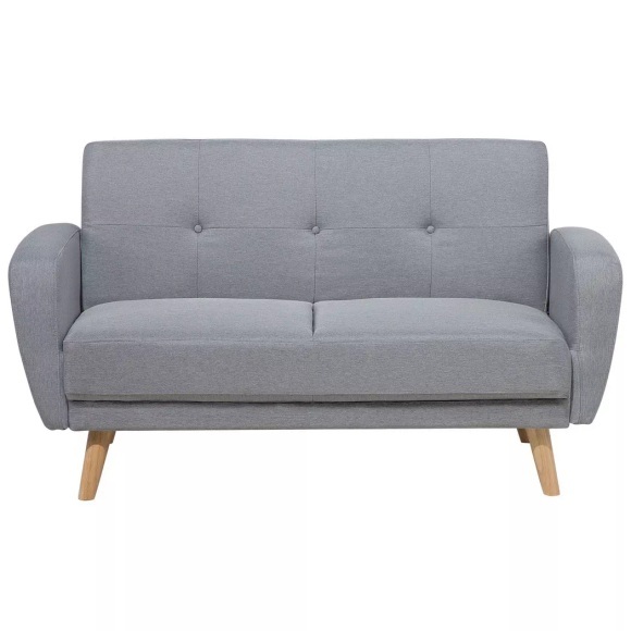 Beliani 2-Sitzer Sofa Polsterbezug hellgrau verstellbar FLORLI