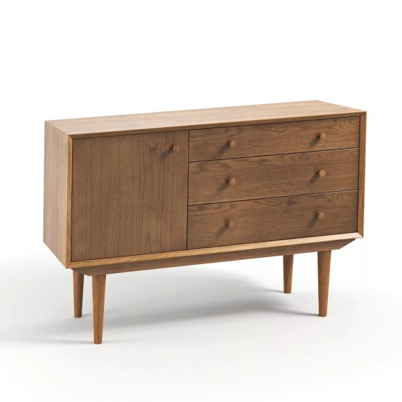 Sideboard Quilda, 1 Tür, 3 Schubladen, Vintage-Style