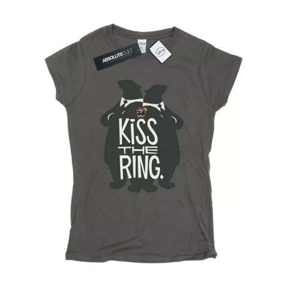Disney - Zootropolis Kiss The Ring TShirt, für Damen, Charcoal Black, Größe S