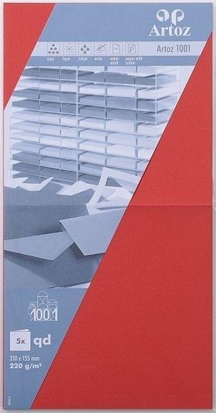 ARTOZ Karten 1001 310x155mm 107452265 220g. rot 5 Blatt