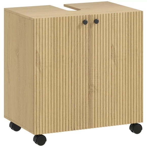 HOMCOM - Waschbeckenunterschrank, One Size, Braun