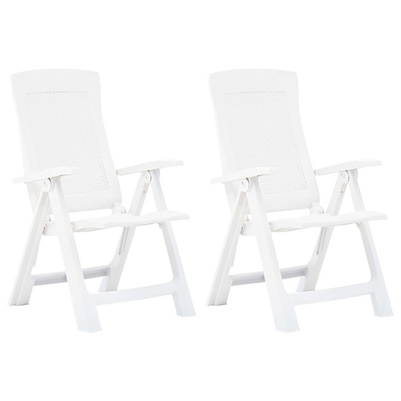 vidaXL Verstellbare Gartenstühle 2 Stk. Kunststoff Weiß