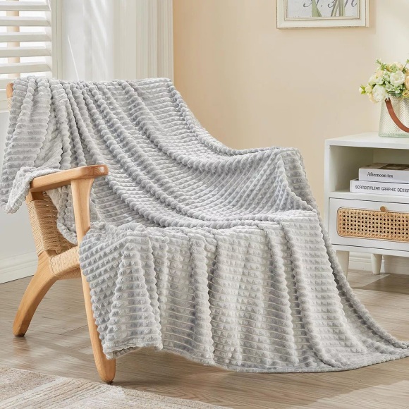 Alopini - Kuscheldecke flauschige Decke, Erlebnis-Fleecedecke, weiche und warme Wolldecke Wurfdecke, Decken für Sofa, Tagesdecke Couch, One Size, Grau