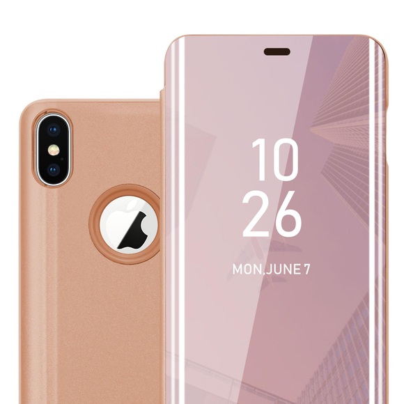 Hülle für Apple iPhone XS MAX Spiegel Standfunktion 360 Grad Schutz