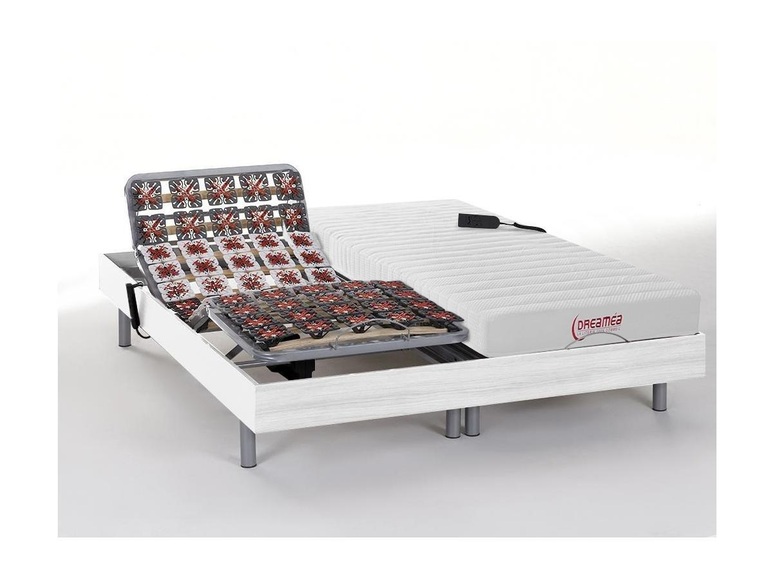 Matratzen elektrischer Lattenrost 2er-Set Latex - 1 Zone - 2x 80 x 200 cm - Weiß - ETHER von Matratzen elektrischer Lattenrost 2er-Set Latex - 1 Zone - 2x 80 x 200 cm - Weiß - ETHER von DREAMEA