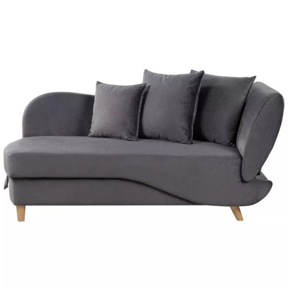 Chaiselongue Aus Samtstoff Skandinavisch Meri Unisex Spacegrau ONE SIZE