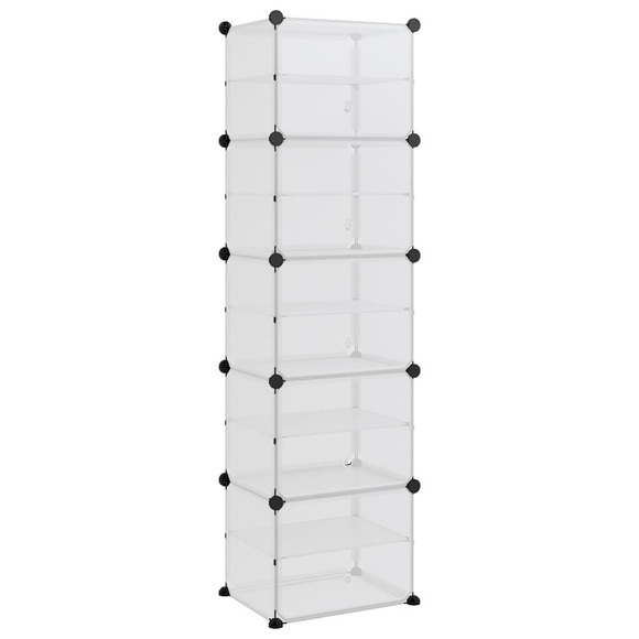 vidaXL Schuhregal Transparent 44x31,5x153,5 cm PP