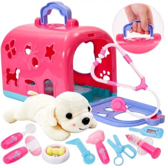 Activity-board - Tierarztkoffer mit Hund Rollenspiel Spielzeug Tierarzt Spielset Arztkoffer Arztkoffer, One Size, Multicolor