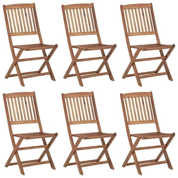 vidaXL Klappbare Gartenstühle 6 Stk. Massivholz Akazie