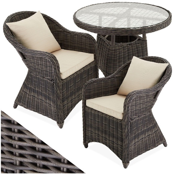 Aluminium Rattan Sitzgruppe Zürich 2+1 Aluminium Rattan Sitzgruppe Zürich 2+1