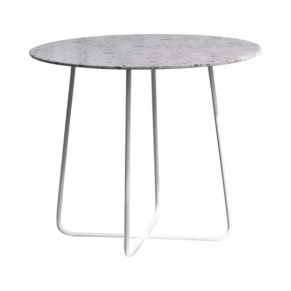 Tikamoon - Runder Gartentisch Premium-Terrazzo und Metall 4 Pers. Elio, One Size, Grün