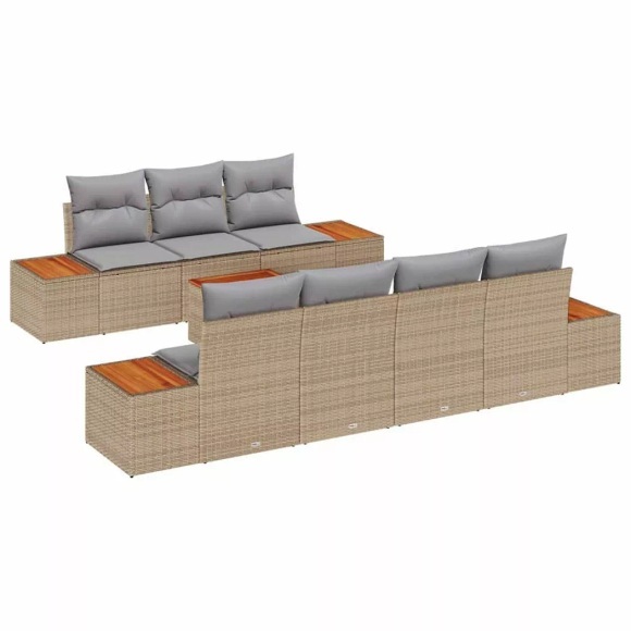 VidaXL - Garten-sofa-set poly-rattan, One Size, Beige