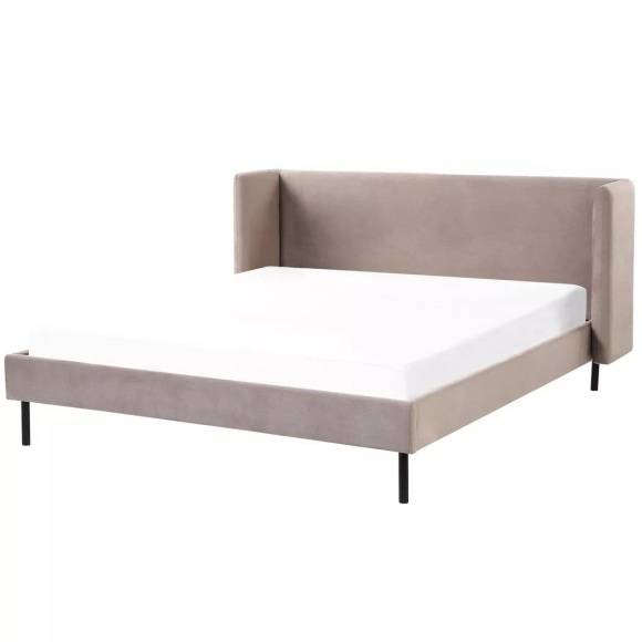 Bett mit Lattenrost aus Samtstoff Klassisch ARETTE Bett mit Lattenrost aus Samtstoff Klassisch ARETTE