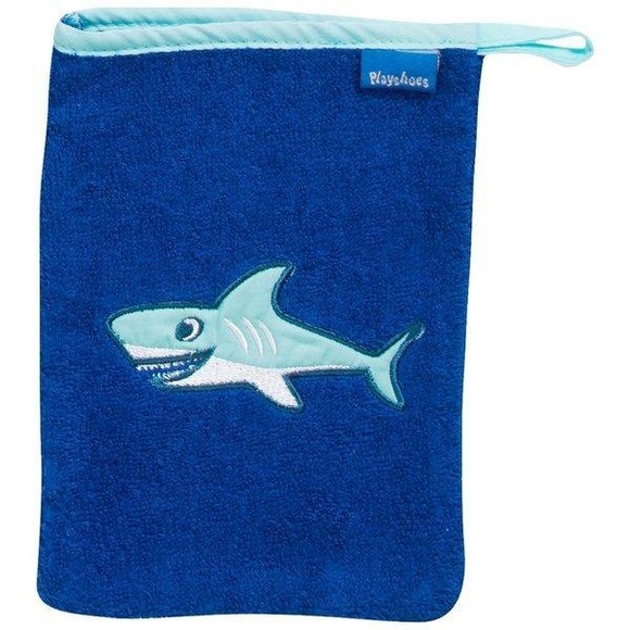 Playshoes Frotte-Waschhandschuh Hai 15x20 cm - blau