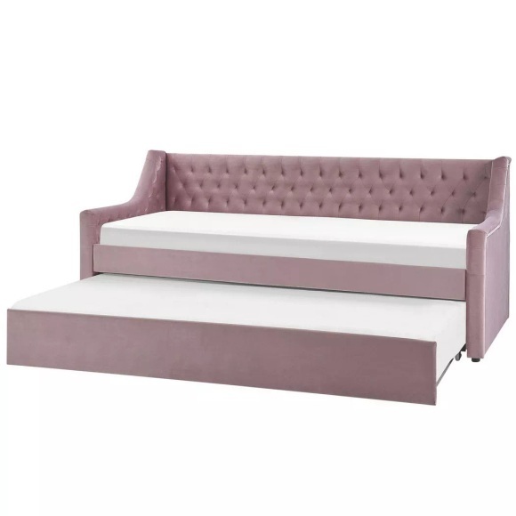 Bett mit Lattenrost aus Samtstoff Glamourös MONTARGIS Bett mit Lattenrost aus Samtstoff Glamourös MONTARGIS