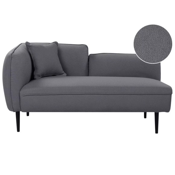 Beliani - Chaiselongue aus Bouclé Modern CHEVANNES, One Size, Spacegrau