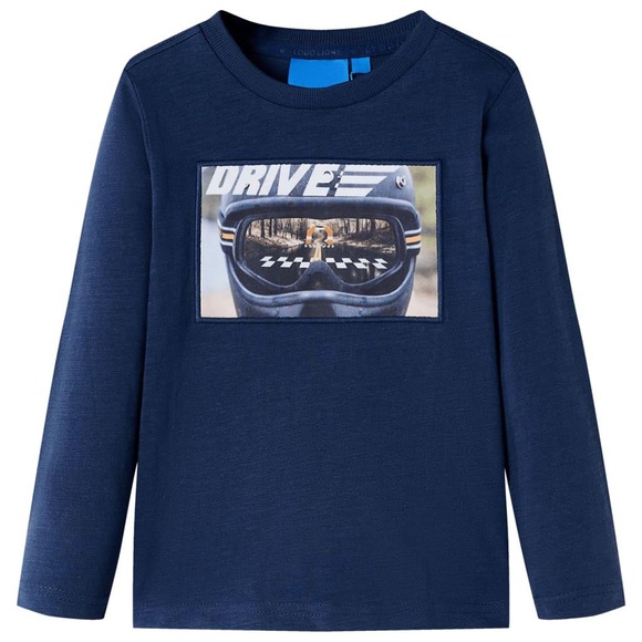vidaXL Kinder-Langarmshirt Marineblau Melange 92