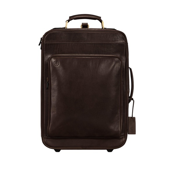 Maxwell Scott Piazzale - Trolley-Reisetasche aus Leder in Dunkelbraun