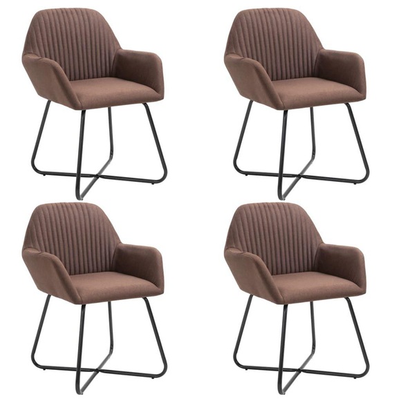 vidaXL Esszimmerstühle 4 Stk. Braun Stoff