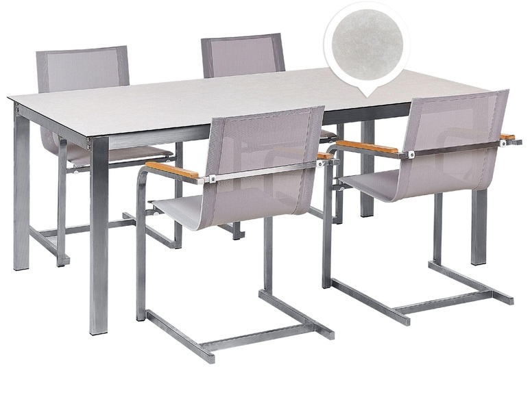 Gartentisch Set aus Sicherheitsglas Modern COSOLETO Gartentisch Set aus Sicherheitsglas Modern COSOLETO