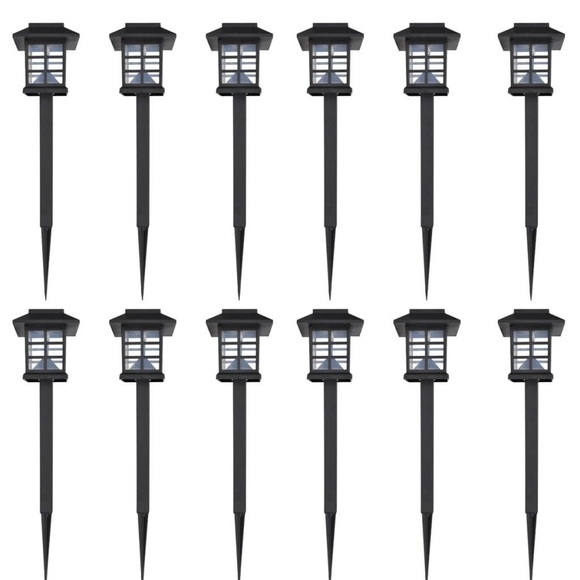 vidaXL Solarleuchte LED-Licht Set für den Außenbereich 12 Stück