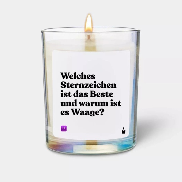 CandleHand - Duftkerze Flowery Welches Sternzeichen ist das Beste und warum ist es Waage?, One Size, Transparent
