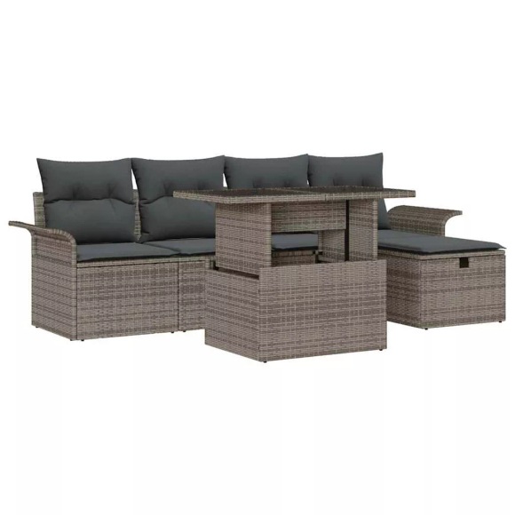 VidaXL - Garten-sofa-set poly-rattan, One Size, Grau
