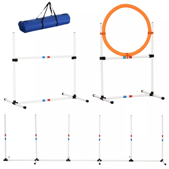 PawHut - Pet Agility Set, One Size, Weiss