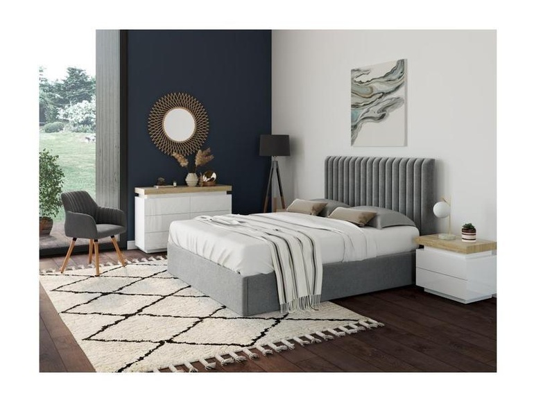Kommode mit LEDBeleuchtung 6 Schubladen MDF Eichefarben HALO II Kommode mit LEDBeleuchtung 6 Schubladen MDF Eichefarben HALO II
