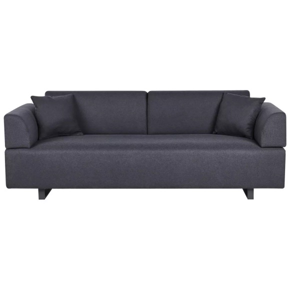 Beliani - Sofa mit Beistelltischen aus Polyester Minimalistisch SOKNA, One Size, Schwarz