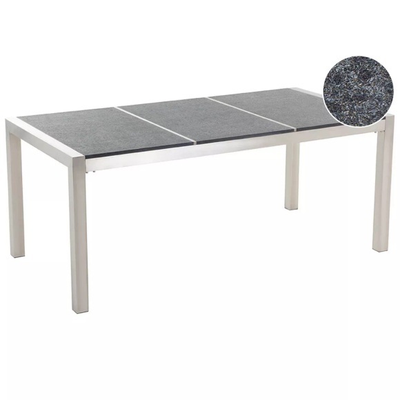 Gartentisch Granit schwarz geflammt 180
