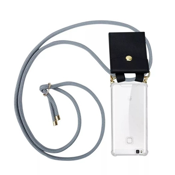 Handy Kette für Huawei P9 LITE 2016  G9 LITE Silikon mit Gold Ringen