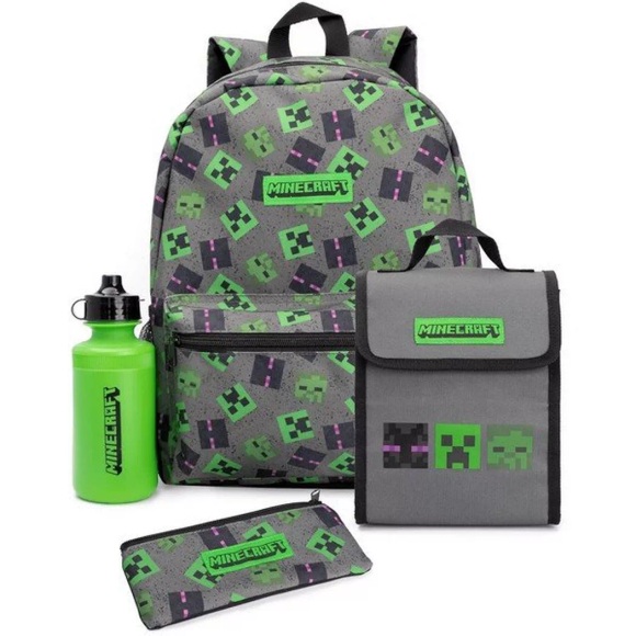 Lunch Tasche Und Rucksack Set (4er Pack) Unisex Grau ONE SIZE